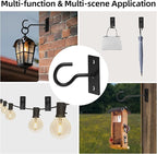 6Pack 4inch Wall Hook for Hanging Plant Bracket Black - Image 4