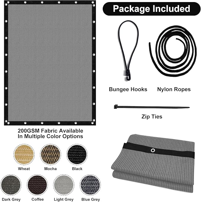Artpuch 90% Sun Shade Cloth, 6 x 16 FT Pergola Shade Cover Canopy - Image 7