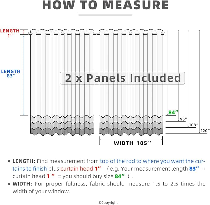 Outdoor Indoor Curtains W105 x L84 - Image 6