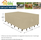 Easy-Going Rectangle Patio Furniture Cover Waterproof Outdoor Dining Table and - Image 2