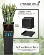 Greesum Set of 2 Tall Plastic Planters - Image 4