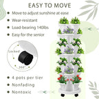 Umigy 2 Set of 7 Tier Vertical Planter Stackable Tower Planters Strawberry Herb - Image 3