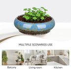 7.3 Inch Succulent Planters Pots Shallow Ceramic Glazed Planter Pots, Lotus - Image 6