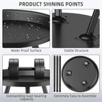 SYQ Small Black Side Table, Modern Round Metal end Table, Simple Circle Accent - Image 5