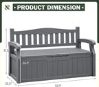 Flamaker 80 Gallon Storage Bench Outdoor Indoor, Durable All-Weather Seating - Image 3