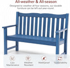 Stoog Outdoor Bench, 2-Person All-Weather HIPS Plastic Garden Bench - Image 4