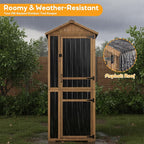 Outdoor Storage Cabinet, Wood & Metal Garden Shed - Image 6