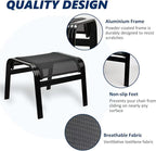Patio Outdoor Ottoman Assembled Aluminum Footstools Small Seat Side Table - Image 5