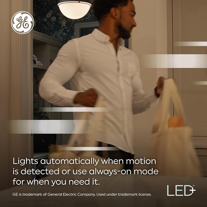GE LED+ Motion Sensor LED Light Bulbs, Outdoor Security Lights, Warm White - Image 3