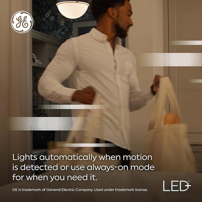 GE LED+ Motion Sensor LED Light Bulbs, Outdoor Security Lights, A21 2 Count - Image 3