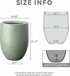 Kante 21.7" H Mint Green Tall Planter, Large Outdoor Indoor Decorative Pot - Image 2