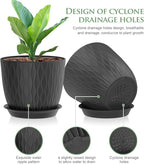 7 inch Plant Pots, 5 Pack Flower Pots - Image 3