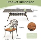 Cast Aluminum Patio Furniture Set 9-Piece Outdoor Dining Set Includes 86.6’’ - Image 2