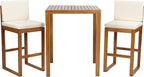 Christopher Knight Home Gree Acacia Wood Patio Bar Table and Chairs Set of 2 - Image 3