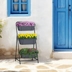Vertical Garden Planter 3 Tier Raised Garden Bed Herb Planter Outdoor Standing - Image 7