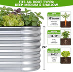 Galvanized Raised Garden Bed Outdoor 24'' Deep | Oval Metal Garden Beds - Image 4