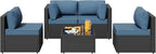SUNLEI 5 Piece Patio Furniture Sets, Low Back All-Weather Rattan Sectional Sofa - Image 6
