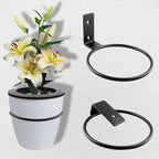 6 Pack 6 Inch Flower Pot Holder Ring, Wall Mounted Metal Planter Hanger - Image 6