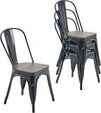 Nazhura Metal Dining Chair Farmhouse Tolix Style by NazhuraGoodCompanionAtHome