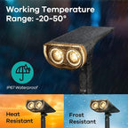 Consciot Solar Spotlights Outdoor, IP67 Waterproof 2-in-1 Solar Spot Lights - Image 3