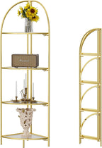Crofy Foldable 4 Tier Corner Shelf, Metal Corner Plant Stand by CrofyLLC