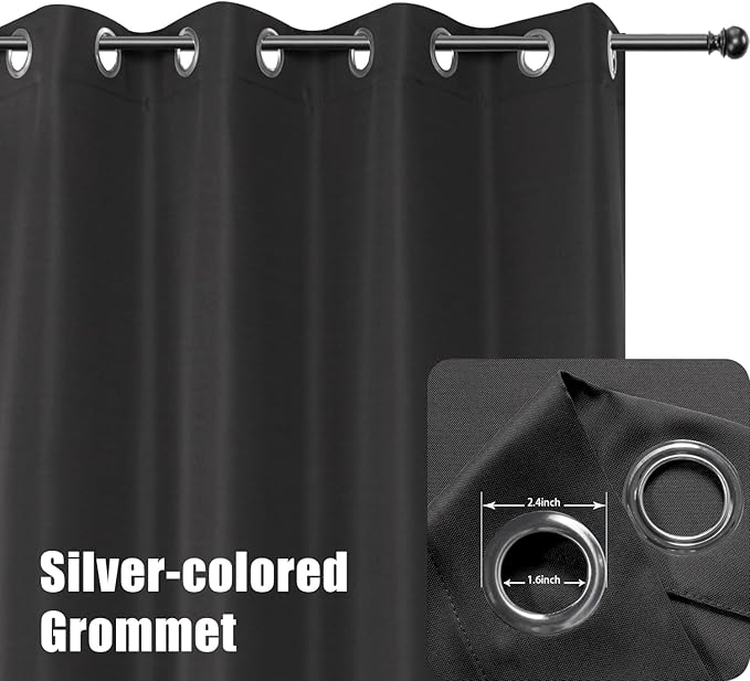 BONZER Outdoor Curtains for Patio Waterproof Thick Privacy Wide Grommet Light - Image 2