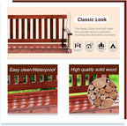Outdoor Wooden Porch Swing 4Ft Patio Porch Swing Bench 800 LBS Load-Bearing - Image 5