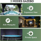Aoxun Outdoor Gazebo for Patio 10x10 Metal Frame Canopy - Image 5