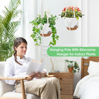 Hanging Planters for Indoor Outdoor Plants, 2 Pack Self Watering Hanging Pots - Image 6