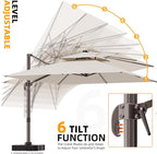 10' X 13' Outdoor Patio Umbrella Large Rectangle Cantilever Umbrella Heavy Duty - Image 6