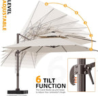 9' X 12' Cantilever Outdoor Patio Umbrellas Double Top Large Rectangle Umbrella - Image 6