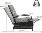 Kozyard Adjustable Outdoor Reclining Lounge Chair, Cushioned Patio Chaise Lounge - Image 2