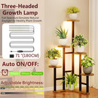 Corner Plant Stand Indoor with Grow Lights, 6 Tiered Corner Plant Shelf Flower - Image 4