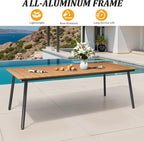 83" Patio Outdoor Dining Table for 6-8, Weather-Resistant Wood-Grain Top - Image 5