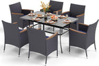 PHI VILLA 7 Piece Outdoor Dining Set by PHIVILLAThepioneerofcomfortablehouseholdsupplies