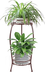MOCORY Plant Stand Indoor Outdoor 2 Tier 27" Tall Metal Potted Holder Rack by MOCORY