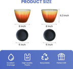 8 inch Plant Pots Pack of 2, Plastic Flower Pots Flower Pots, Modern Glossy - Image 2