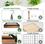 Plant Hanger Indoor, 11.8" Wooden Hanging Plant Holder - Image 4