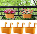 3 Pack Metal Railing Planters, 10.5" Oval Hanging Flower Pots by MeltsetM
