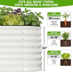 Galvanized Raised Garden Bed Outdoor 24'' Deep | Oval Metal Garden Beds - Image 4