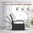 ART TO REAL Outdoor Recliner, Automatic Adjustable Wicker Lounge Recliner Chair - Image 3