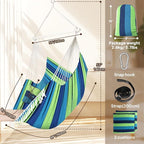 Chihee Hammock Chair 4.9ft x 3.9ft Max 500 Lbs Widen Hanging Swing 2 Cushions - Image 4