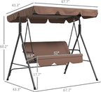 Outsunny 3-Seat Outdoor Patio Swing Chair - Image 7