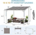 AECOJOY 10' x 10' Pergola Gazebo in White, Small Wall Mounted Pergolas and - Image 6