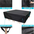 Velway Patio Furniture Cover Outdoor, Waterproof Rectangular Patio Table Chair - Image 6
