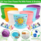 24 Set Garden Plastic Paintable Flower Pot Craft Kit 4" Starter Pots DIY - Image 3