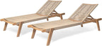 Christopher Knight Home Set of 2 Outdoor Patio Wood Adjustable Chaise Lounges - Image 6