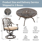 5-Piece Cast Aluminum Patio Furniture, Patio Dining Set - Image 6