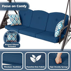 800LBS Patio Swing with Canopy 3 Seat Outdoor Porch Swing with Stand w/Cup - Image 4