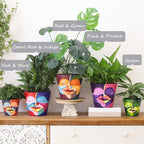 GUGUGO 8 Inch Abstract Rainbow Head Planter, Unique Face Plant Pot - Image 2